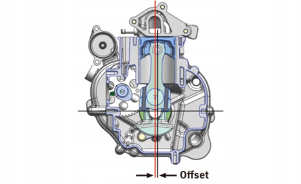 Suzuki 20HP DF20A technical drawing piston offset